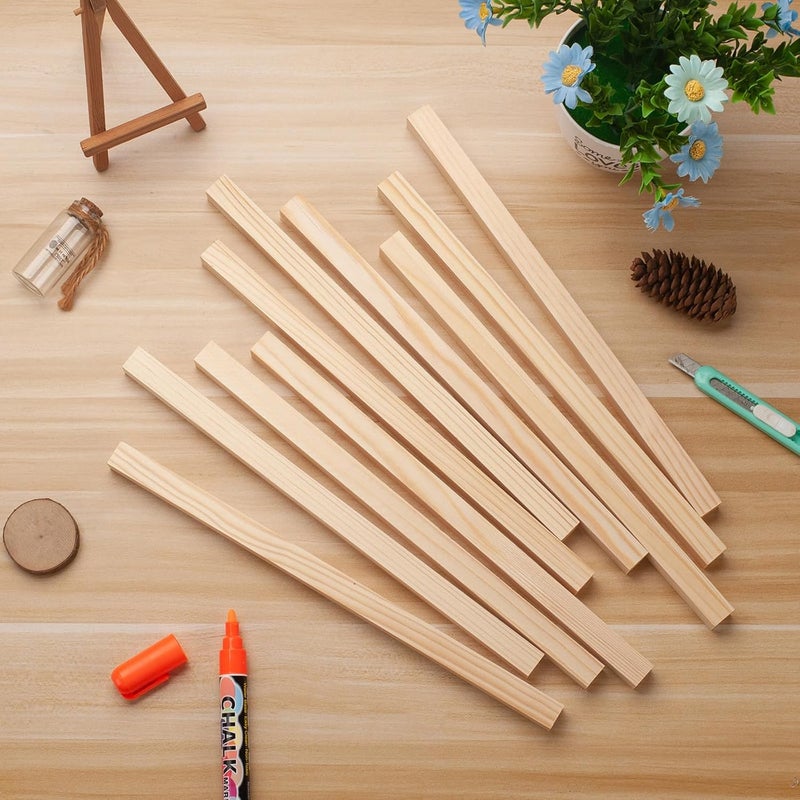 Coowayze Square Wooden Dowel Rods, 10 PCS 5/8" x 12" Square Wood Dowel Rods Wooden Sticks for Crafts, Unfinished Hardwood Sticks Wood Strips for Woodworking, Crafting, Arts and DIYers, Home Decor, Model Making - Image 4